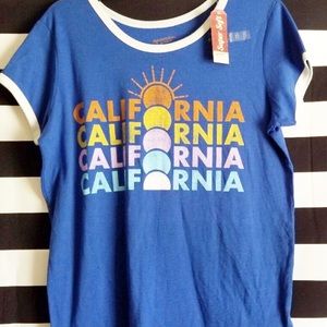 Short sleeve blue TShirt w/California graphics NTW